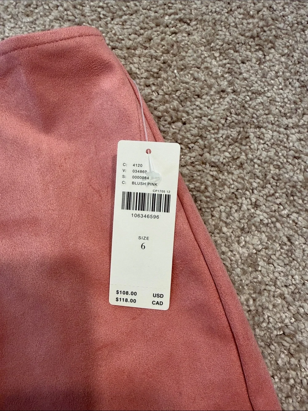 Women’s Anthropologie Mini Skirt Maeve Rose Blush Pink Faux Suede